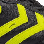 Chuteira em Couro Classic Trave Campo Adulto - Preto/Amarelo Limão