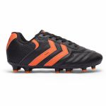 Chuteira de Couro Classic Adulto Trave Campo - Preto/Laranja