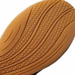 Chuteira de Couro Classic Adulto Sola Futsal de Borracha - Preto/Laranja