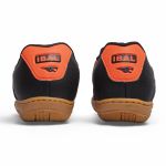 Chuteira de Couro Classic Adulto Sola Futsal de Borracha - Preto/Laranja