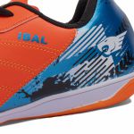 Chuteira Cyclone Futsal Adulto - Laranja Neon/Azul