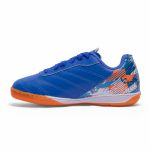 Chuteira Cyclone Futsal Infantil - Azul/Laranja/Prata