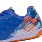 Chuteira Cyclone Futsal Infantil - Azul/Laranja/Prata