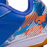 Chuteira Cyclone Society Infantil - Azul/Laranja/Prata