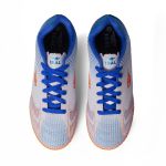 Chuteira Point Futsal Adulto - Branco/Azul/Laranja