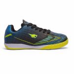 Chuteira Point Futsal Infantil - Preto/Azul/Amarelo
