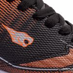 Chuteira Point Futsal Infantil - Preto/Laranje/Prata