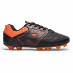 Chuteira Prime Trave Campo de Couro Adulto - Preto/Laranja