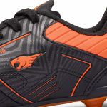 Chuteira Prime Trave Campo de Couro Adulto - Preto/Laranja