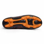 Chuteira Prime Trave Campo de Couro Adulto - Preto/Laranja