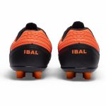 Chuteira Prime Trave Campo de Couro Adulto - Preto/Laranja