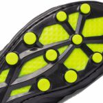 Chuteira Salt Couro Legitimo Trave Campo Adulto - Preto/Amarelo/Azul