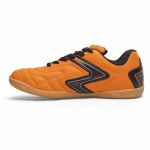 Chuteira Futsal Salt de Couro Solado Costurado - Laranja/Preto