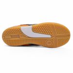 Chuteira Futsal Salt de Couro Solado Costurado - Laranja/Preto