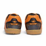 Chuteira Futsal Salt de Couro Solado Costurado - Laranja/Preto