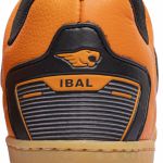 Chuteira Futsal Salt de Couro Solado Costurado - Laranja/Preto