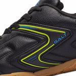 Chuteira Futsal Salt de Couro Solado Costurado - Preto/Amarelo/Azul