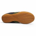 Chuteira Futsal Salt de Couro Solado Costurado - Preto/Amarelo/Azul