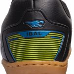 Chuteira Futsal Salt de Couro Solado Costurado - Preto/Amarelo/Azul