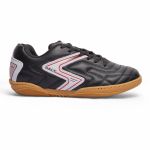 Chuteira Futsal Salt de Couro Solado Costurado - Preto/branco/Vermelho