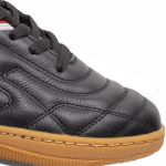 Chuteira Futsal Salt de Couro Solado Costurado - Preto/branco/Vermelho