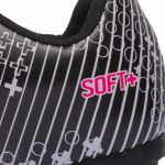 Chuteira Society Soft+ Solado de Borracha Adulto - Branco/Preto