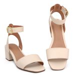 Sandália Salto Bloco Star Off White