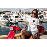 T-shirts Feminina Camiseta Baby Look Just Sit Relax Back