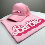 Camiseta T-shirt Baby Look e Boné Trucker Barbie