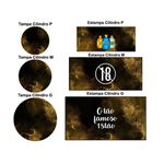 Trio Capas Cilindros + Painel Tema O famoso 18tão Dourado Veste Fácil