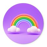 Painel Redondo Tema Festa Arco Iris Infantil