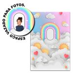 Painel Vazado Retangular Tema Arco Iris Infantil