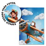 Painel Vazado Retangular Tema Avião 1