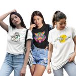 Kit 3 Camisetas T-shirts Feminina Baby Look MOD10