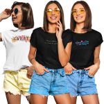 Kit 3 Camisetas T-shirts Feminina Baby Look MOD20