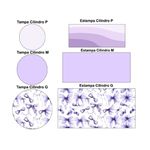 Kit Painel Cilindro Tema Borboletas Lilas