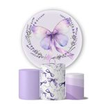 Kit Painel Cilindro Tema Borboletas Lilas