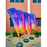 Wind Banner Seu Tema Aqui Modelo Vela Fly Flag Dupla Face 3,2m Completo