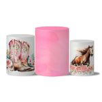 Trio Capas Cilindro Tema Cavalo Floral 2