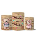 Trio Capas Cilindro Tema Menino ou Menina Veste Fácil