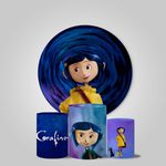 Trio Capas Cilindros + Painel Tema Coraline Veste Fácil