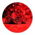 Painel Redondo Tema Dia Dos Namorados Rosas Vermelhas