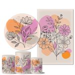Trio Capas + Painéis Casado Tema Floral Abstrato