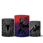 Trio Capas Cilindro Tema Homem Aranha Preto Veste Fácil