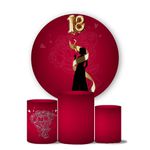 Trio Capas Cilindros + Painel Veste Fácil 18 Anos Balões