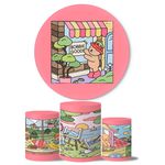Trio Capas Cilindros + Painel Tema Bobbie Goods Rosa
