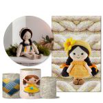 Trio Capas + Painéis Casado Veste Fácil Boneca De Pano 