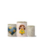 Trio Capas Cilindros Veste Fácil Boneca De Pano