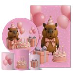 Trio Capas + Painéis Casado Veste Fácil Capivara Aniversário