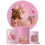 Trio Capas Cilindros + Painel Veste Fácil Capivara Aniversário